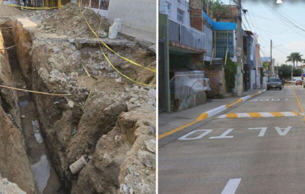 Tlaquepaque repara socavón en la calle Rayón