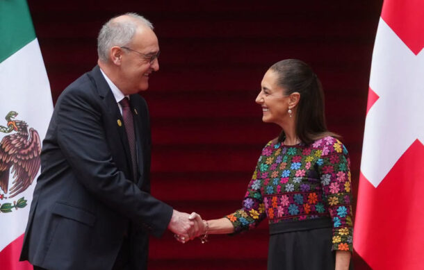Sheinbaum recibe al presidente de Suiza en Palacio Nacional